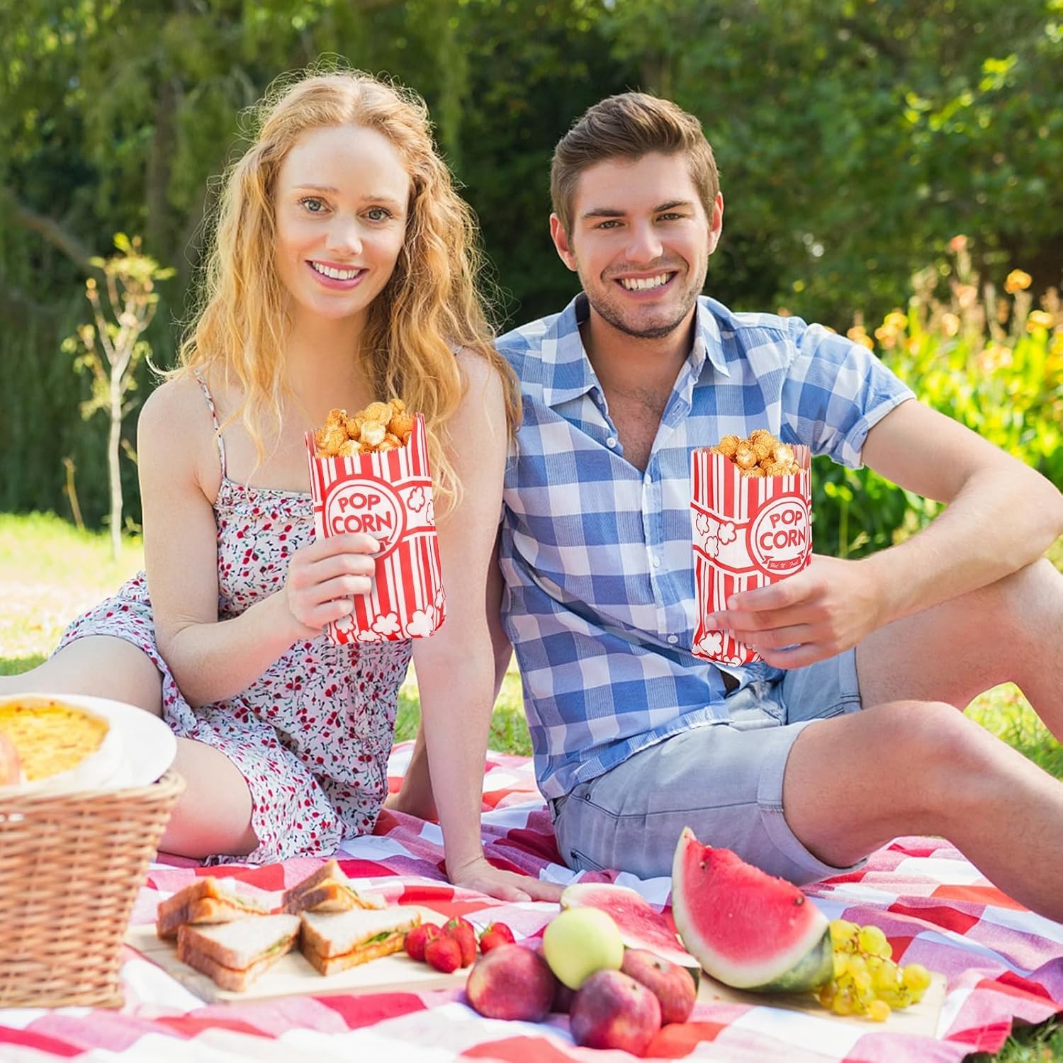 500pcs Paper Popcorn Bags for Party, 1 Oz Small Vintage Individual Servings P…