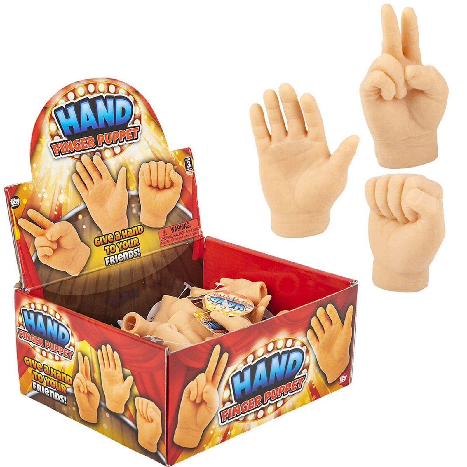 CASE 72 HAND FINGER PUPPET – Tiny Hands Soft Realistic Magic Trick GaG Joke Toy