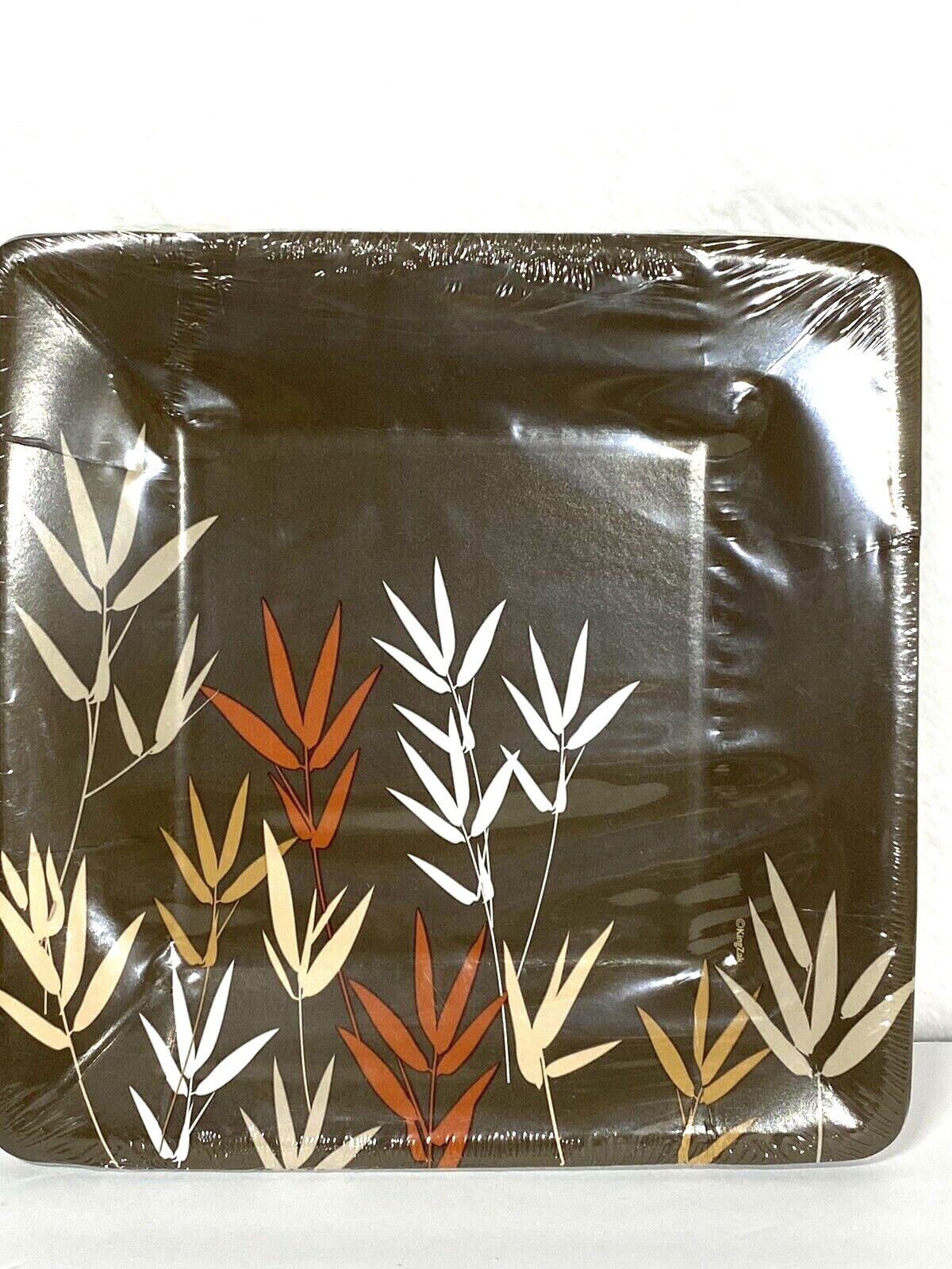 NEW Hanna K. Signature Collection 10 1/4″ Square Plates 12 count Style: Brown St