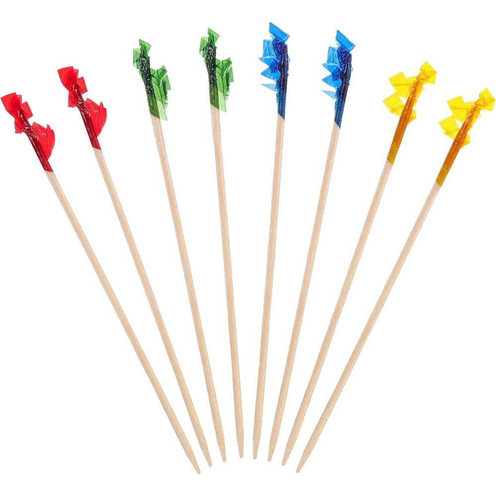 4 Inch Wood Frill Picks Toothpicks 1200 Pcs Cocktail Picks for Sandwiches Fruit