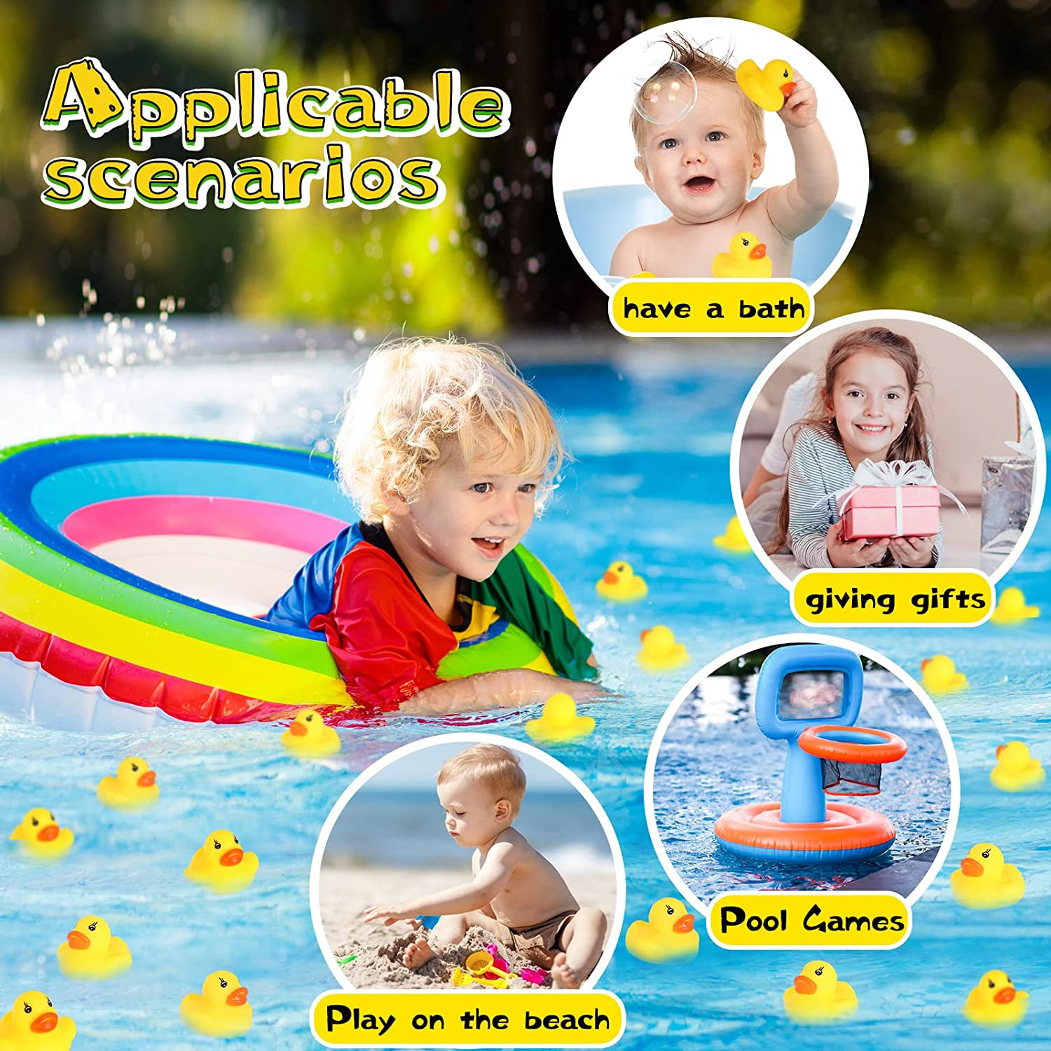 Rubber Ducks in Bulk,Assortment Duckies for Jeep Ducking Floater Duck Bath Toys