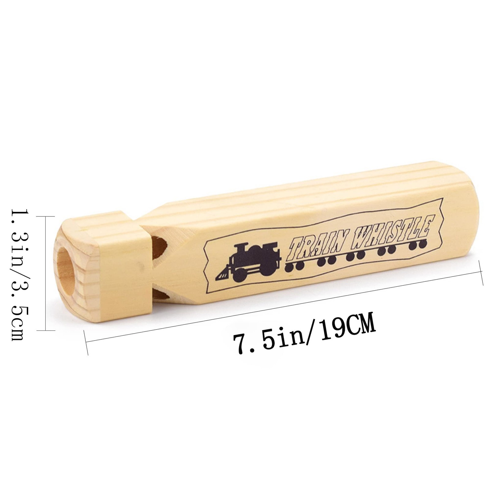 Solid Wood Train Whistle 4 Tones, Noisemaker Toys and Conductor Whistle for Birt