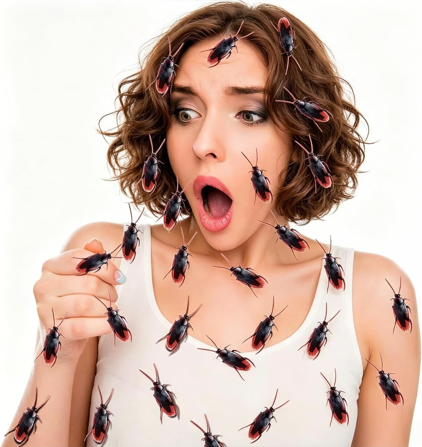5-Pack Realistic Cockroaches – Ideal for Halloween Parties and Creative Pranks