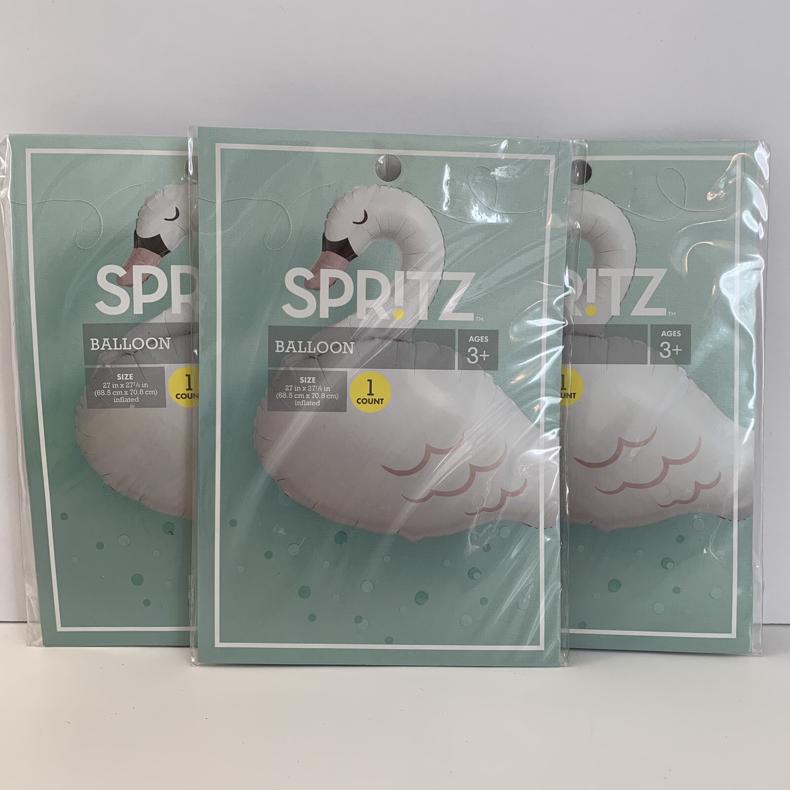 Spritz Swan Foil Balloon 27″X27″ Wedding Birthday Party Lot Of 3