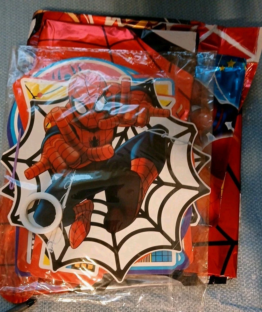 Spiderman Theme Happy Birthday Party Decoration 38 Pcs Balloons Letters Pics NEW