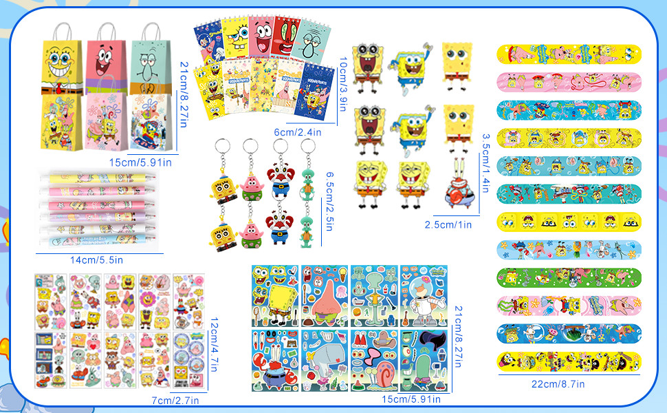 SpongeBob Party Favor SpongeBob Party Supplies Goodie Bags Pens Notebooks Slap