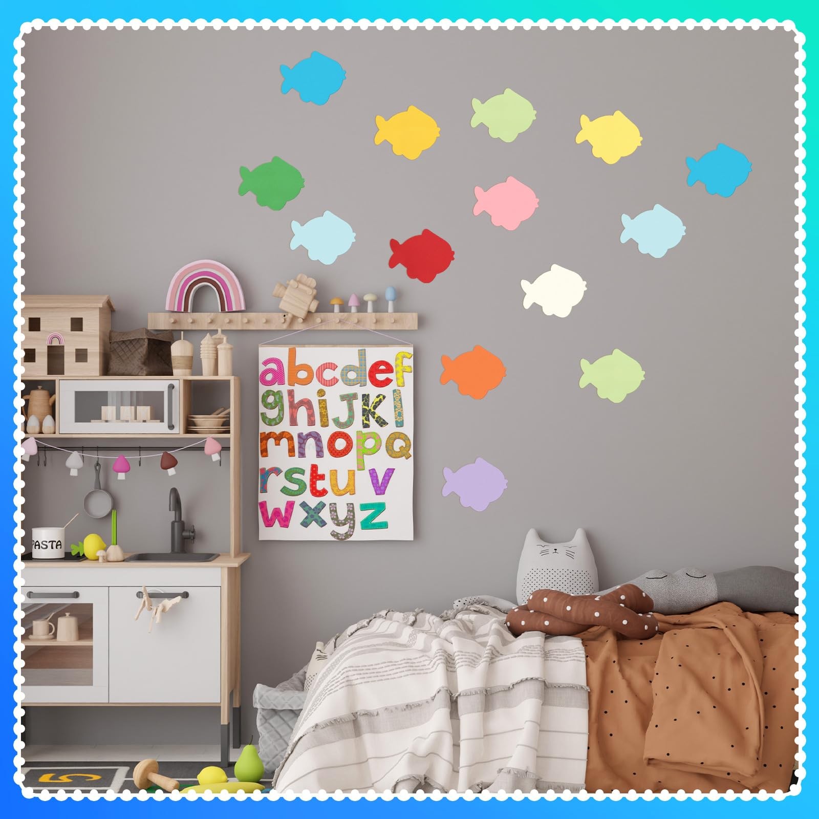 360 PCS 3.9 Inch Assorted Color Paper Fish Cutouts Die Cut DIY Craft Decor