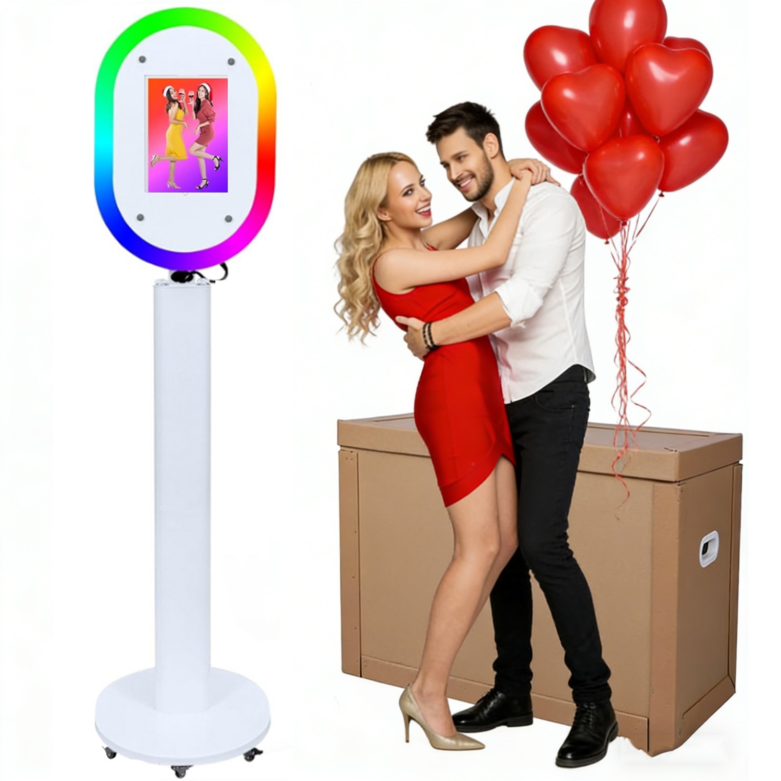 Portable Photo Booth Stand Selfie Photobooth Machine Party Wedding Event Rental