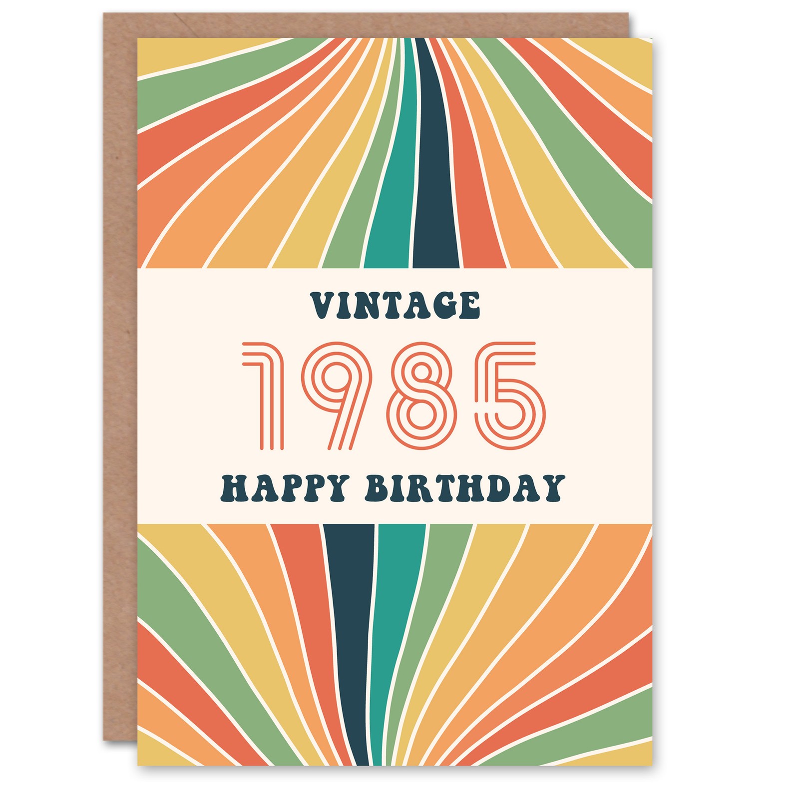 Vintage Retro Him Her Rainbow Born 1985 Aged 40 Years Old 40th Birthday Card