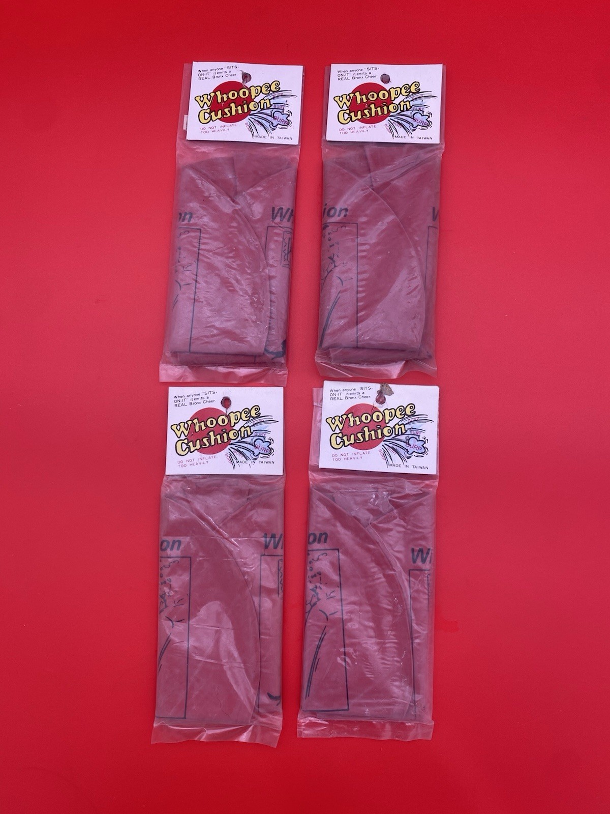 Whoopee Cushions Lot of 4 Vintage Fart Noise Toys – Sealed 1970’s New Old Stock