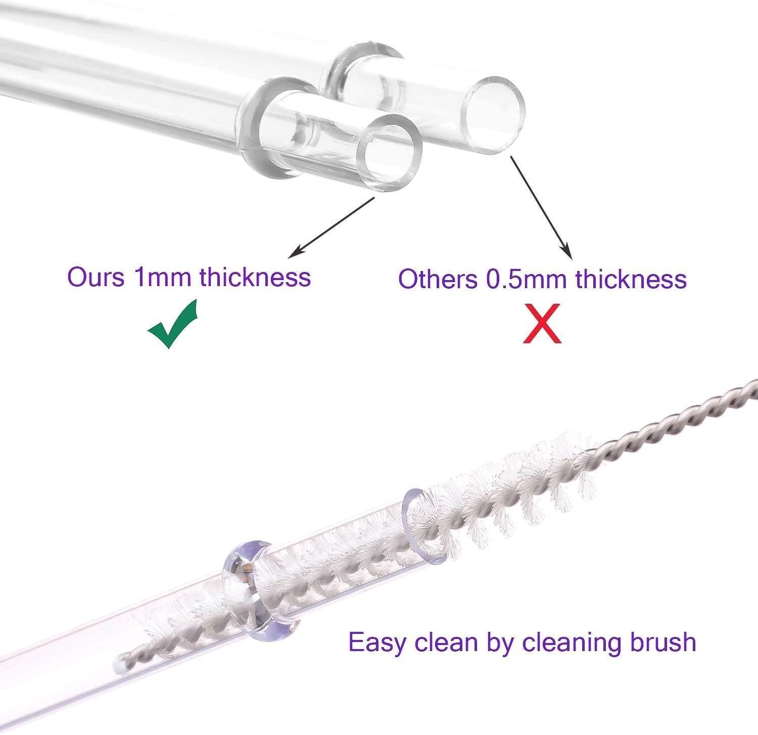 BPA-Free 13” Reusable Straws with Brush – Ideal for Hydro Flasks & Yeti Tumblers