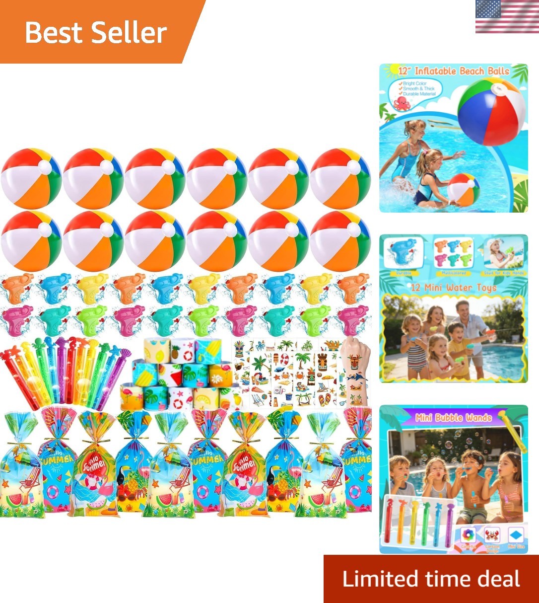 Beach Pool Party Favors Bulk, 24 Pack Summer Party Favors with Beach Balls Sl…