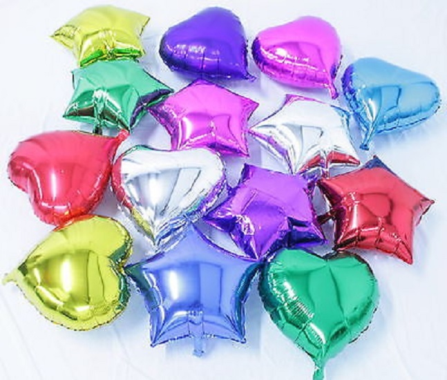 1-10 5″ 10″ 18″ 24″ Star Solid Foil Balloon Helium Ball Baby Shower Graduation