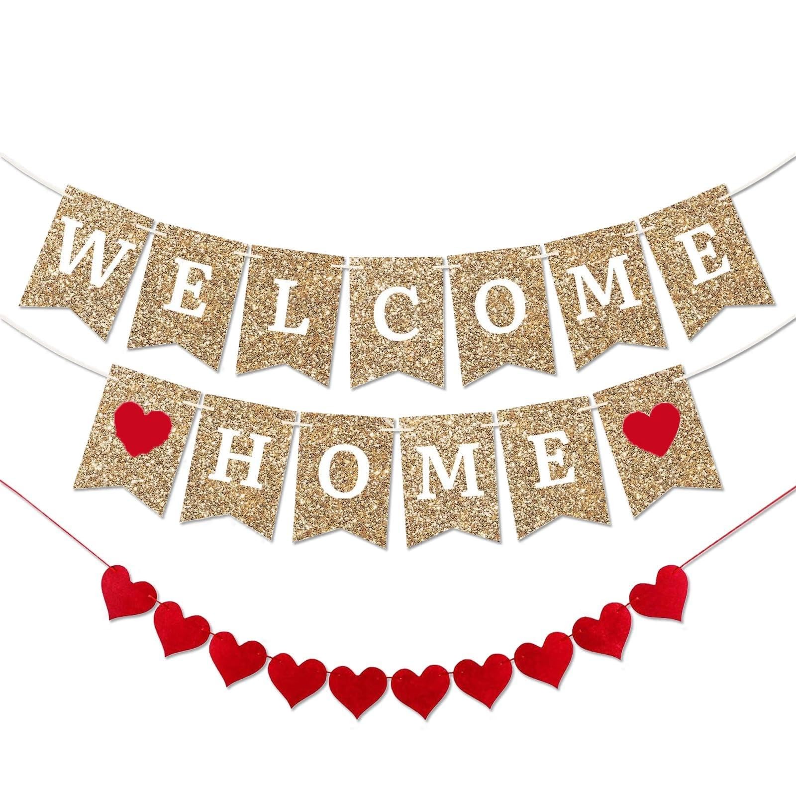 Gold Welcome Home Banner – Fully Assembled and Ready to