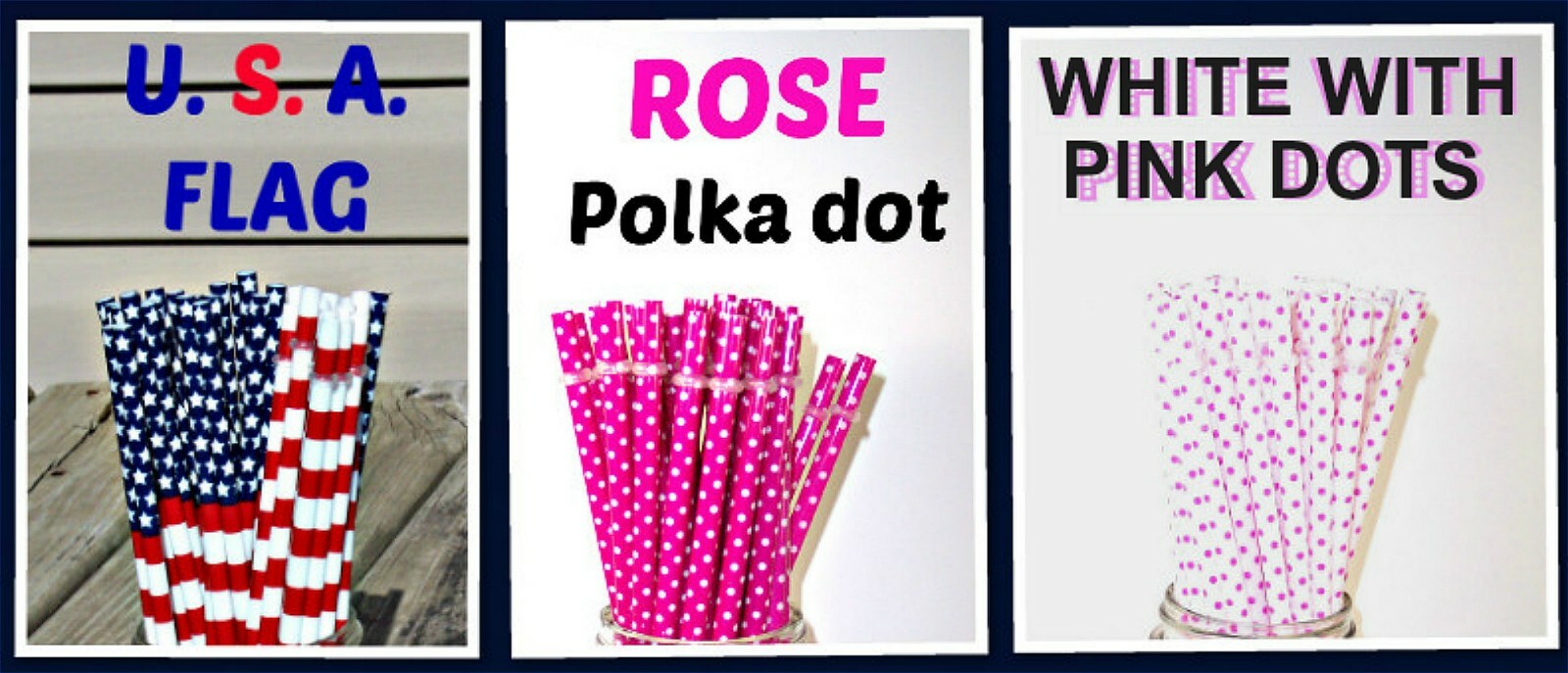 PATTERNED STRAWS, Dots, Checks, Flowers, Chevron, Fruit, Reusable, BPA Free