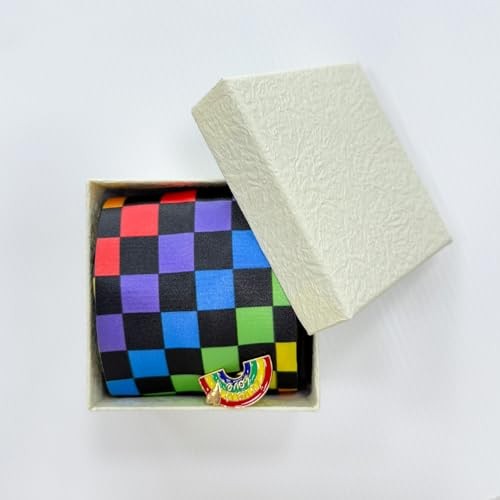 LGBT Pride Men’s Tie Gay Rainbow Tie Bisexual One Size Rainbow Checkerboard