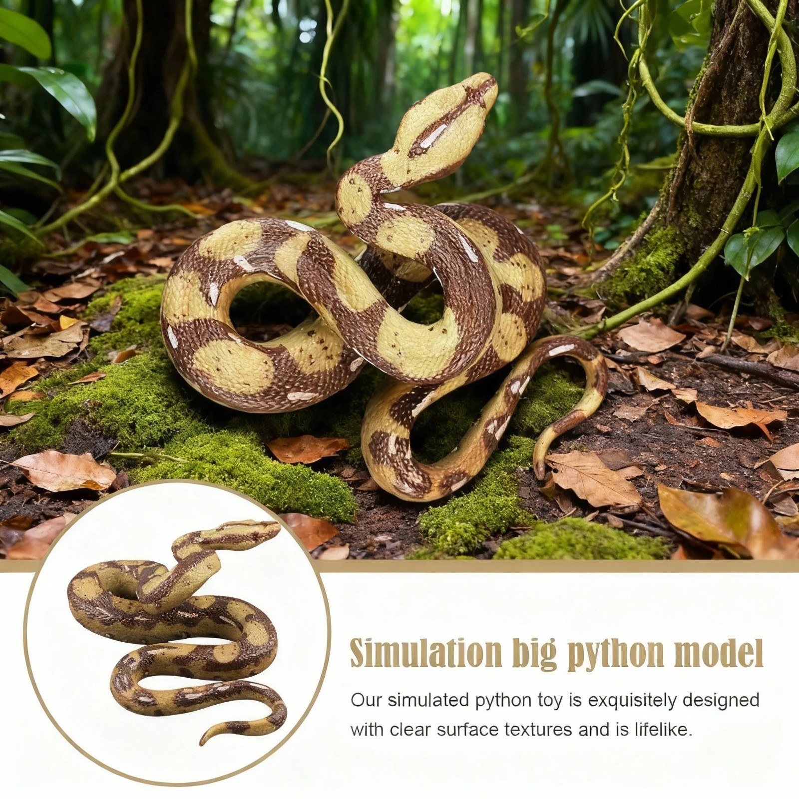 Garden Realistic Big Rubber Snake Lifelike Scary Prank Toy Joke Party Prop