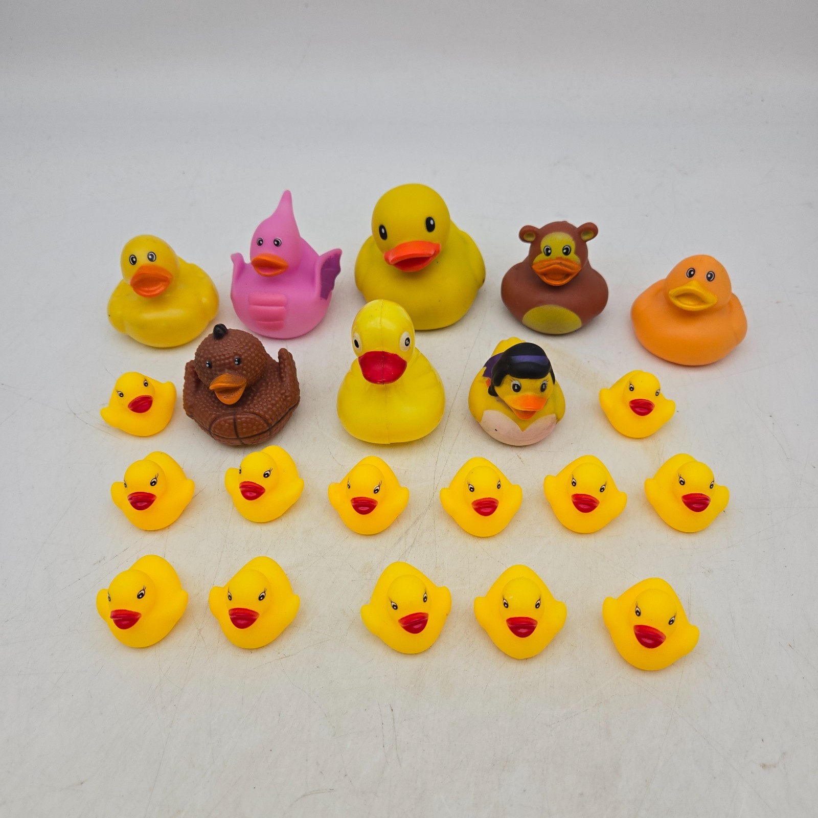 Lot of 20+ Rubber Ducks Assortment Jeep Ducking Floater Duckies Bath Toys