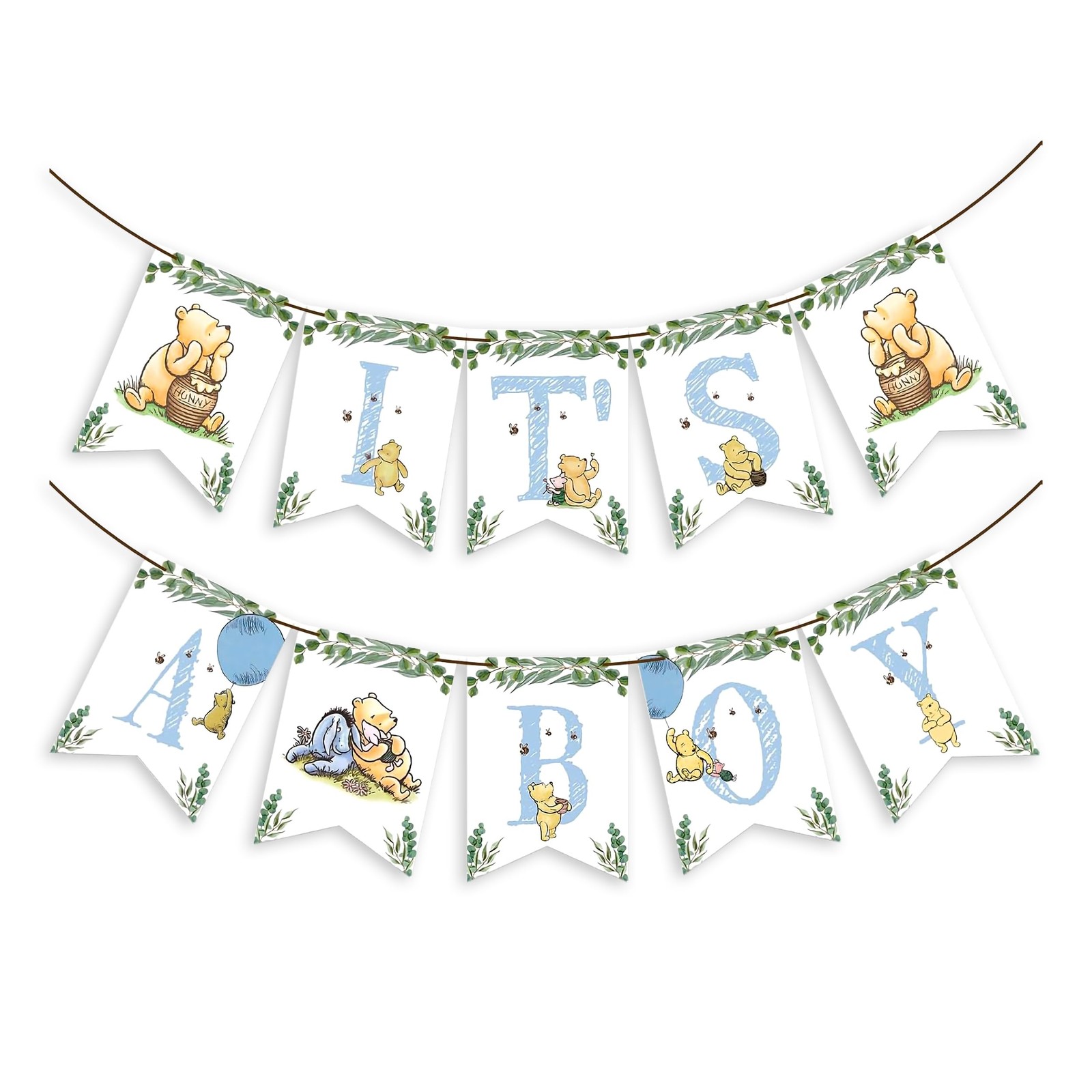 Winnie IT’S A Boy Banner for Baby Shower Decorations Boys Multicolor
