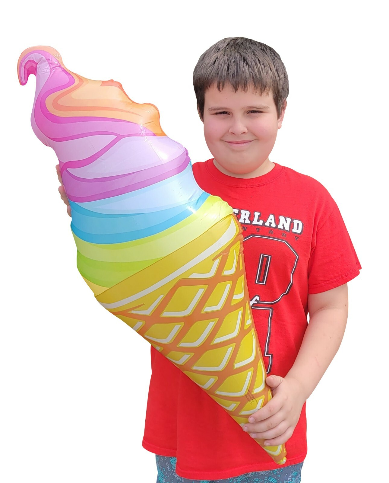 Rainbow Ice Cream Cone Inflates (33″) Vinyl. (2 Pack)