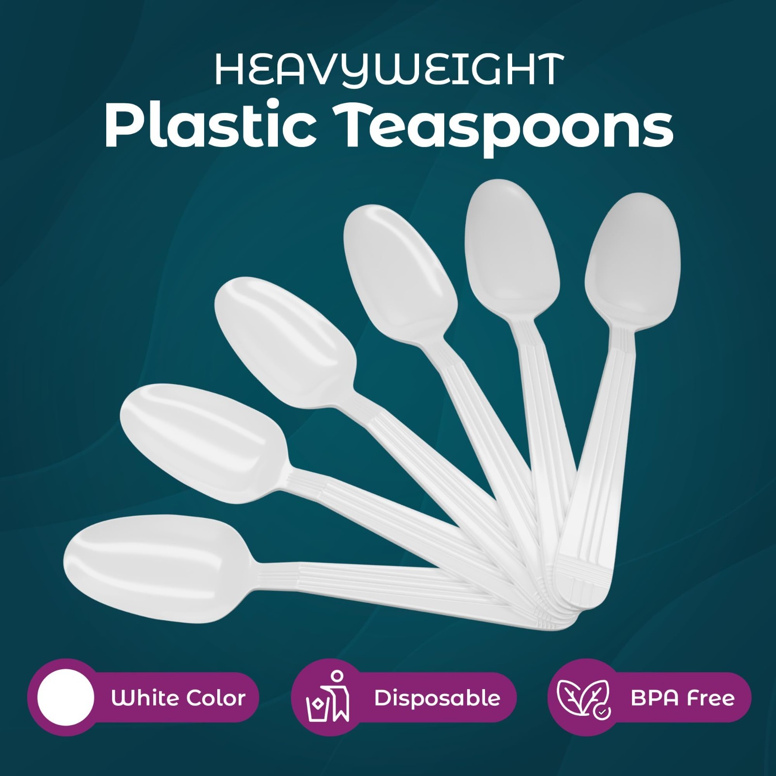 500 Heavyweight Disposable White Plastic Tea Spoons – Perfect for Parties & Even