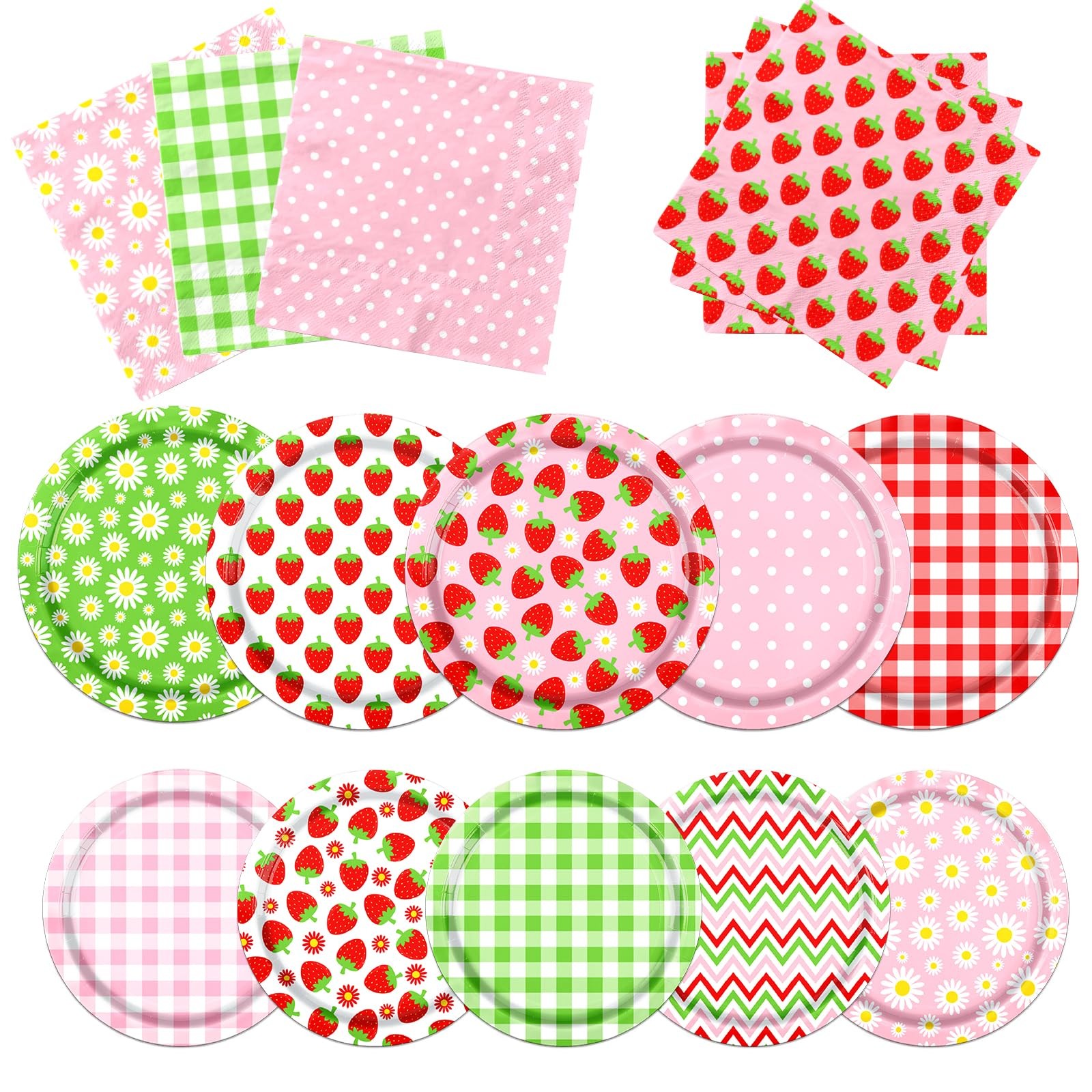 Lemon Party Decorations 60 PCS Plates Napkins Pink Yellow Fruit Theme Birthday