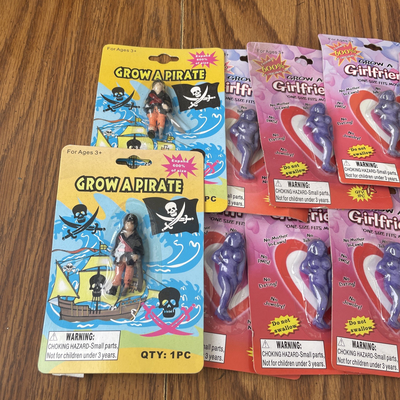 (8) Grow A Girlfriend – (2) Grow A Pirate-Grows 600% in water funny