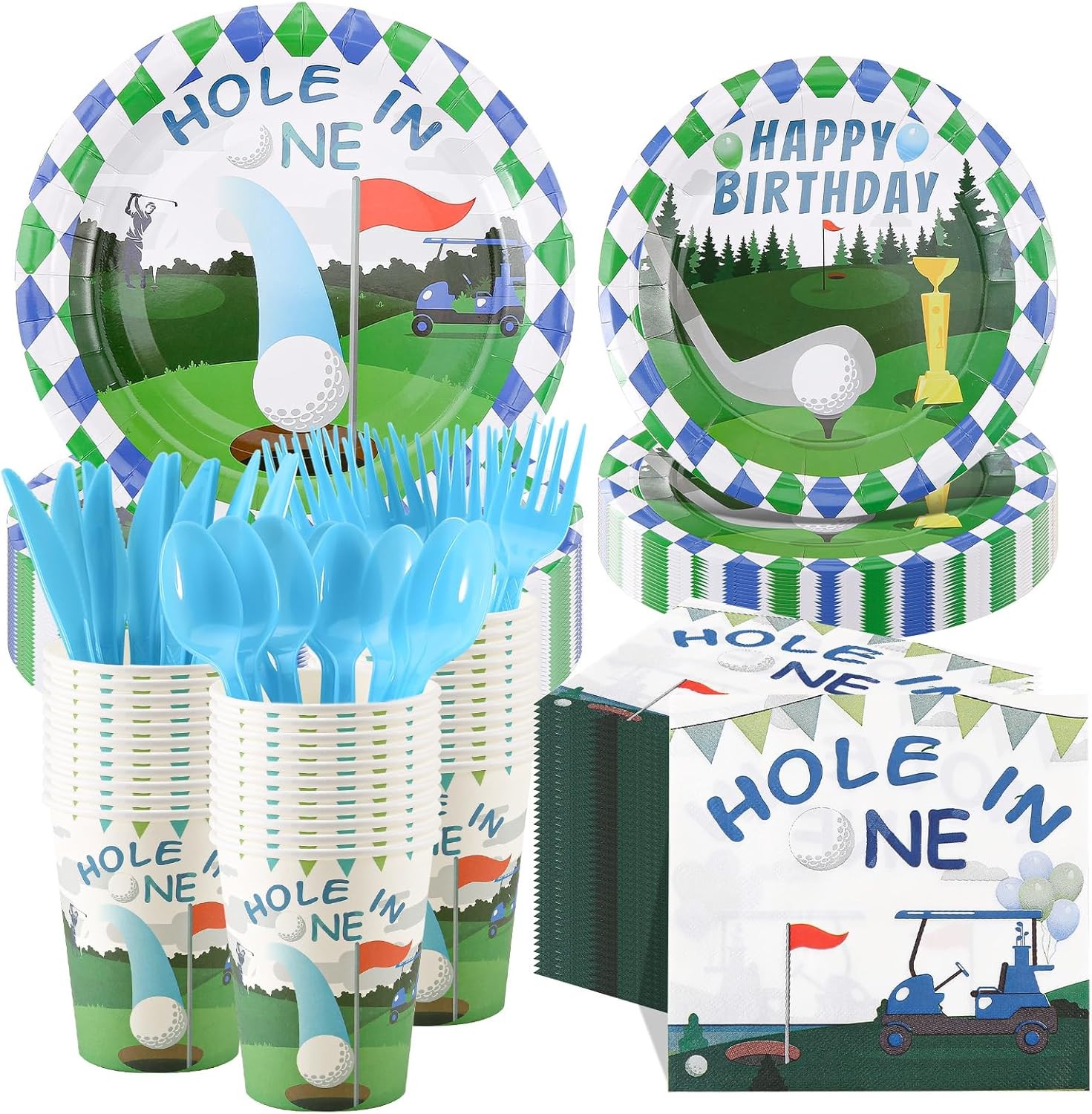 Golf Party Decorations, 175pcs Golf Birthday Decorations Include Hole In One Pla