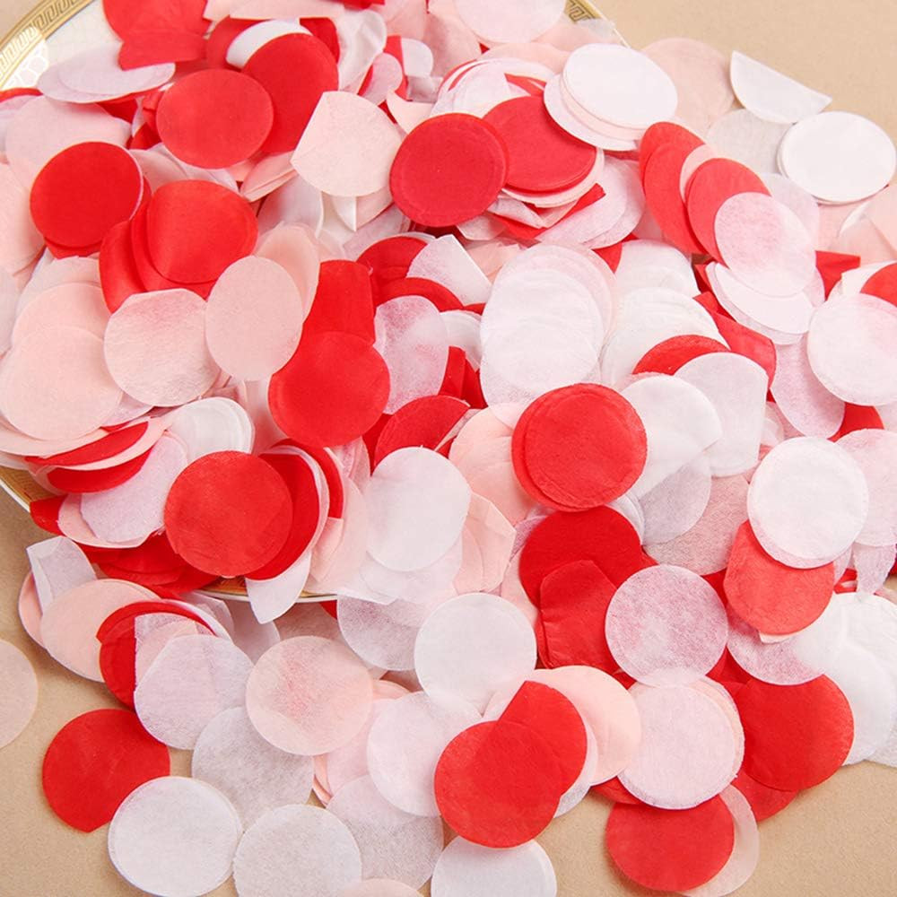 Red Tissue Confetti 1Inch Circle Confetti 5000Pcs for Filled Balloon or Table Pa