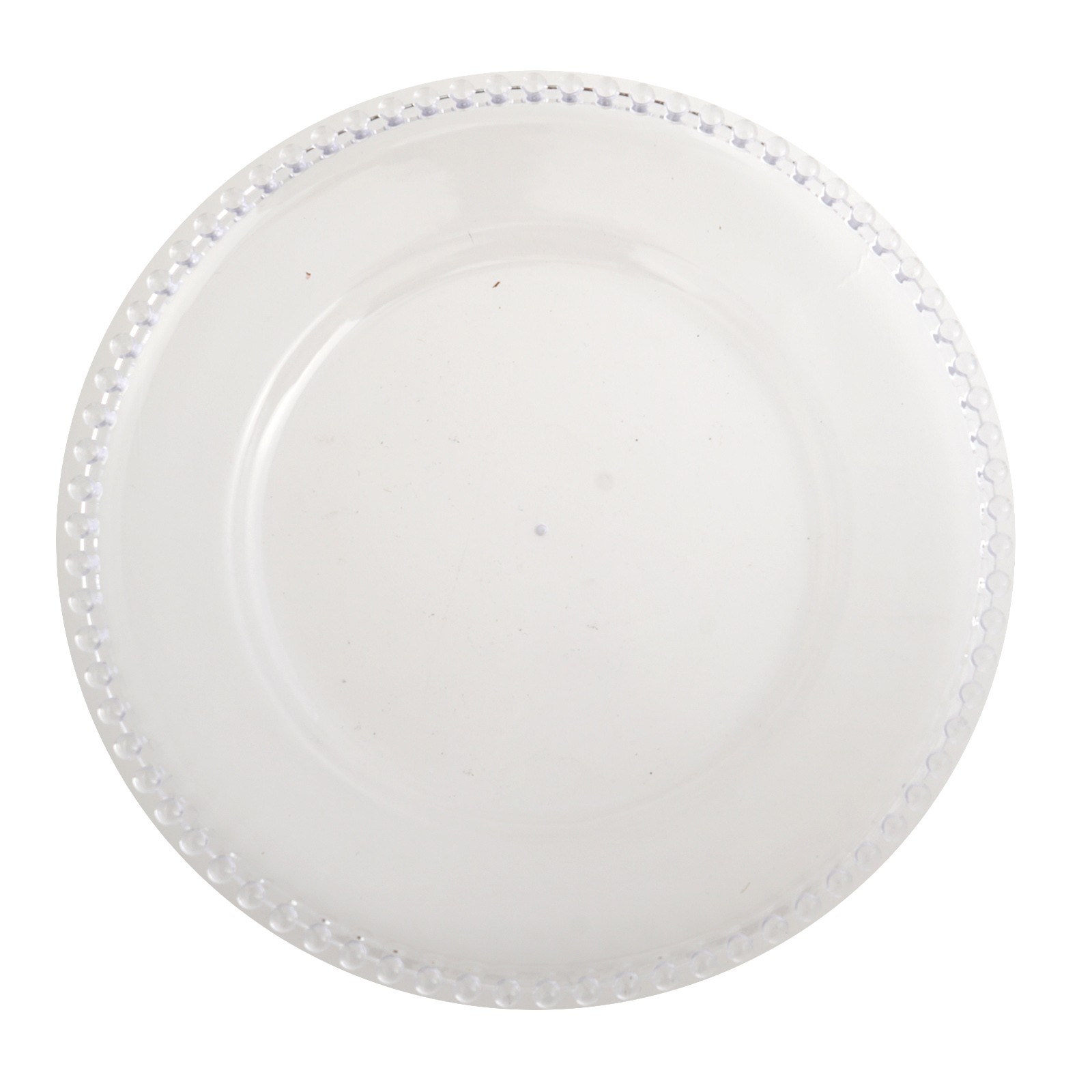 24 CLEAR 12″ Round Beaded Rim Charger Plates Wedding Reception Party Supplies