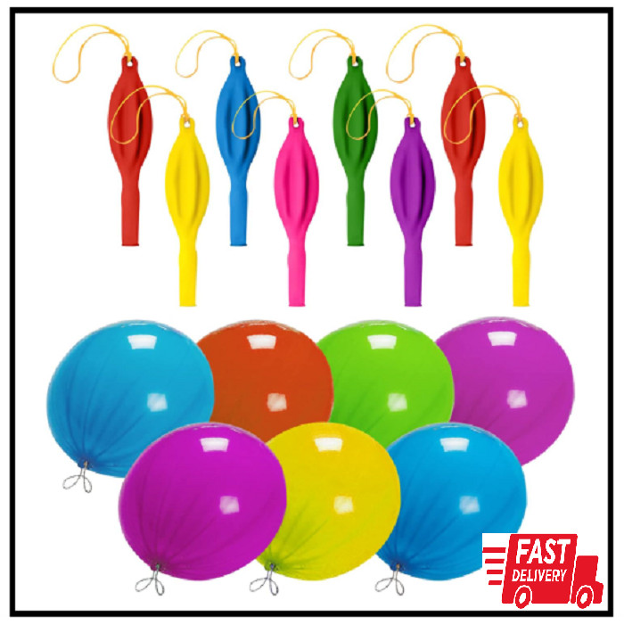 12Pcs Punch Balloons, 18 Inches Punching Balloons, Assorted Color Neon Punch Ba