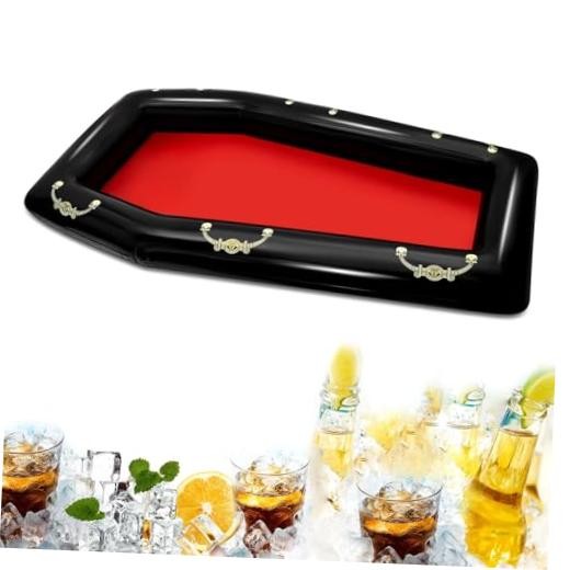 Inflatable Coffin Cooler, 52 Inch Drink Containers for Halloween Art Deco
