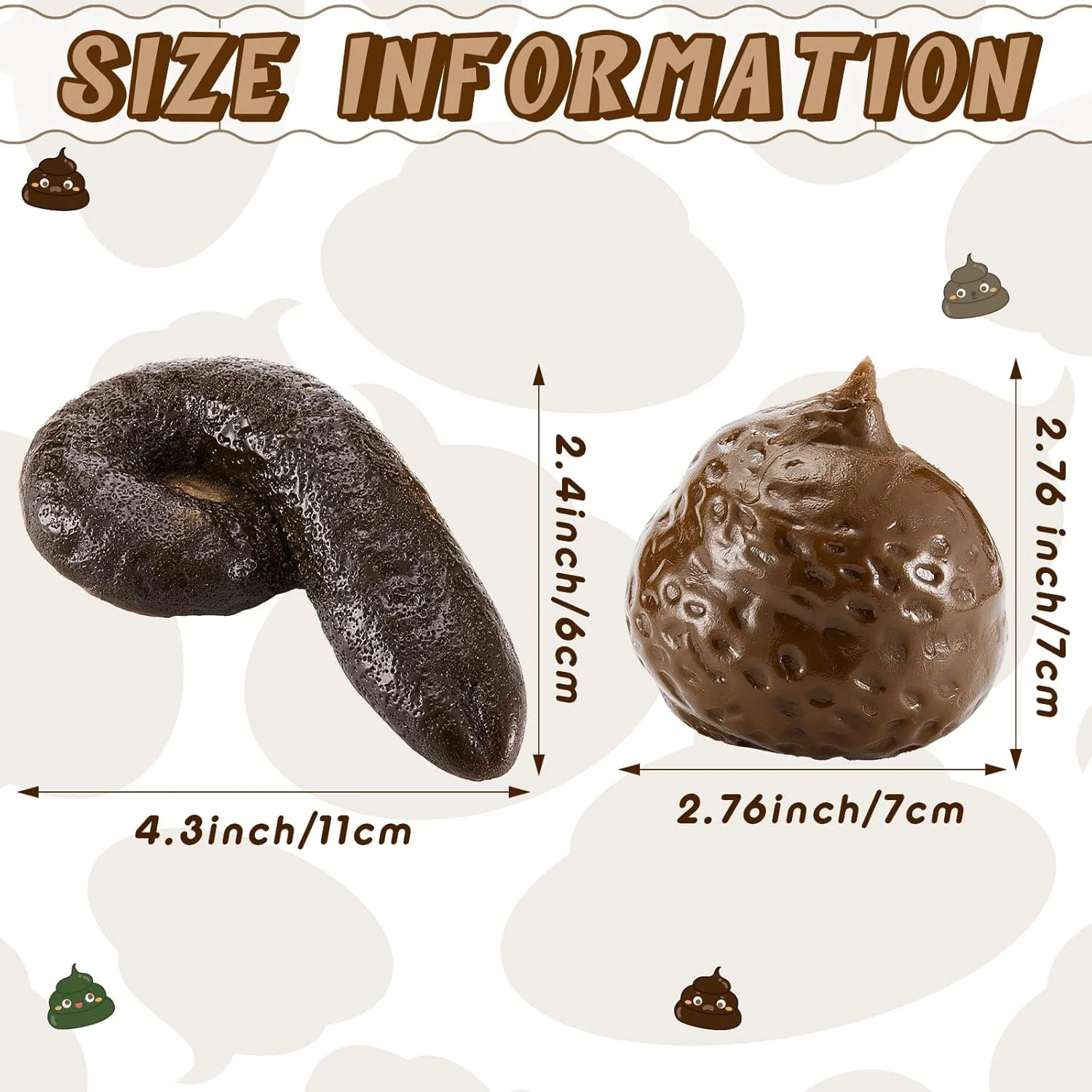 8 Pcs Fake Poop Realistic Dog Poop Fake Turd Adult Gags and Practical Joke