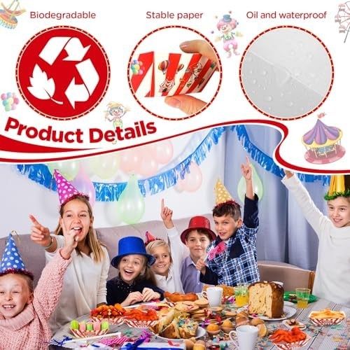 Tenceur 50 Pcs Carnival Paper Food Trays 2lb Carnival Decorations Red and White
