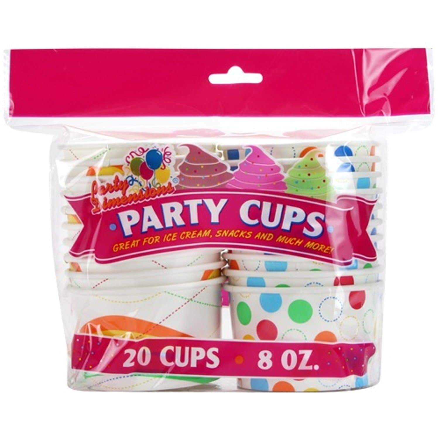 Paper Ice Cream Cups Frozen Yogurt Dessert Party Bowls 8 Oz Cup 20 Cups,100 Cups