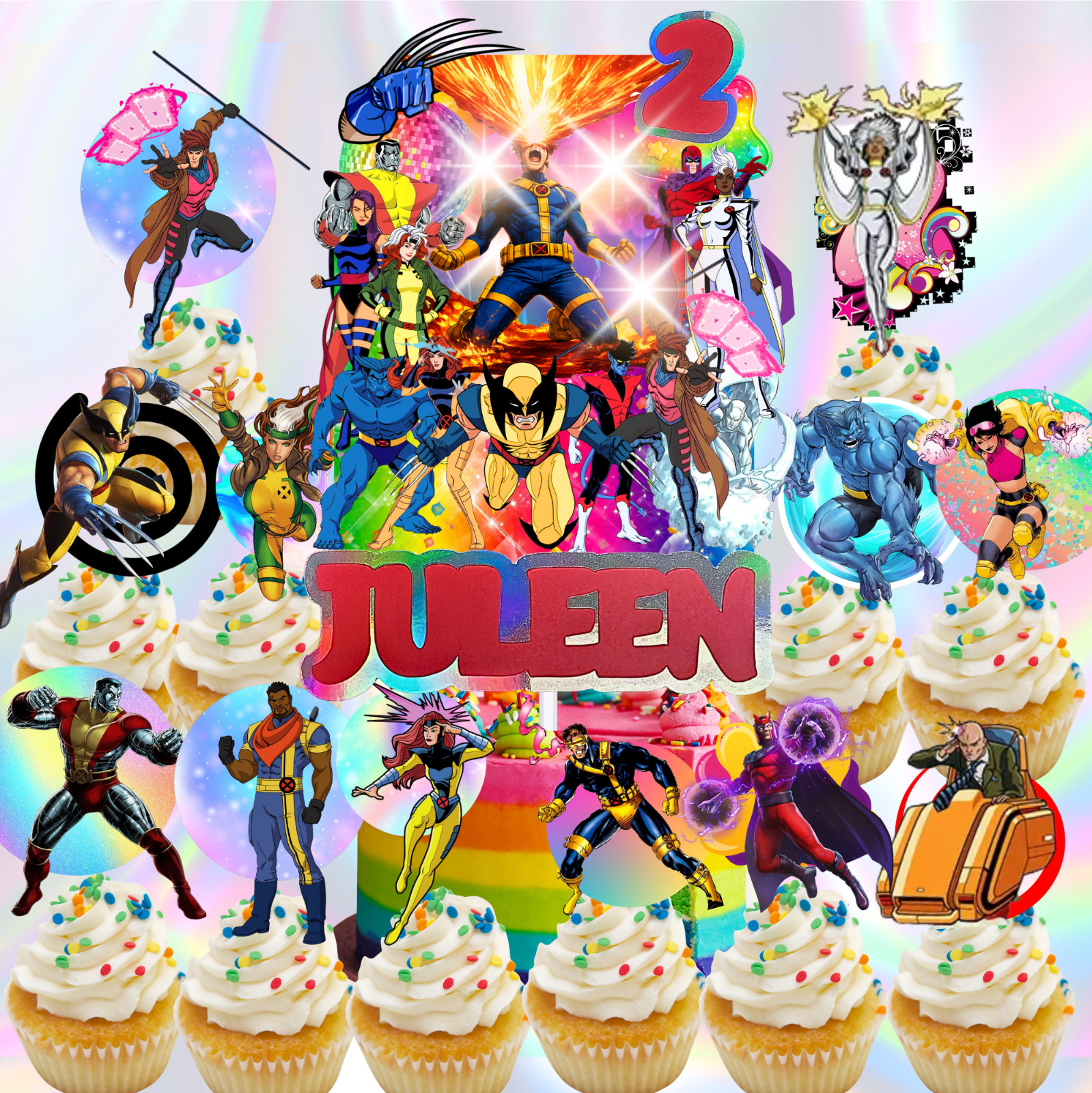 XMEN 97 wolverine cupcake topper birthday party supplies centerpiece decoration