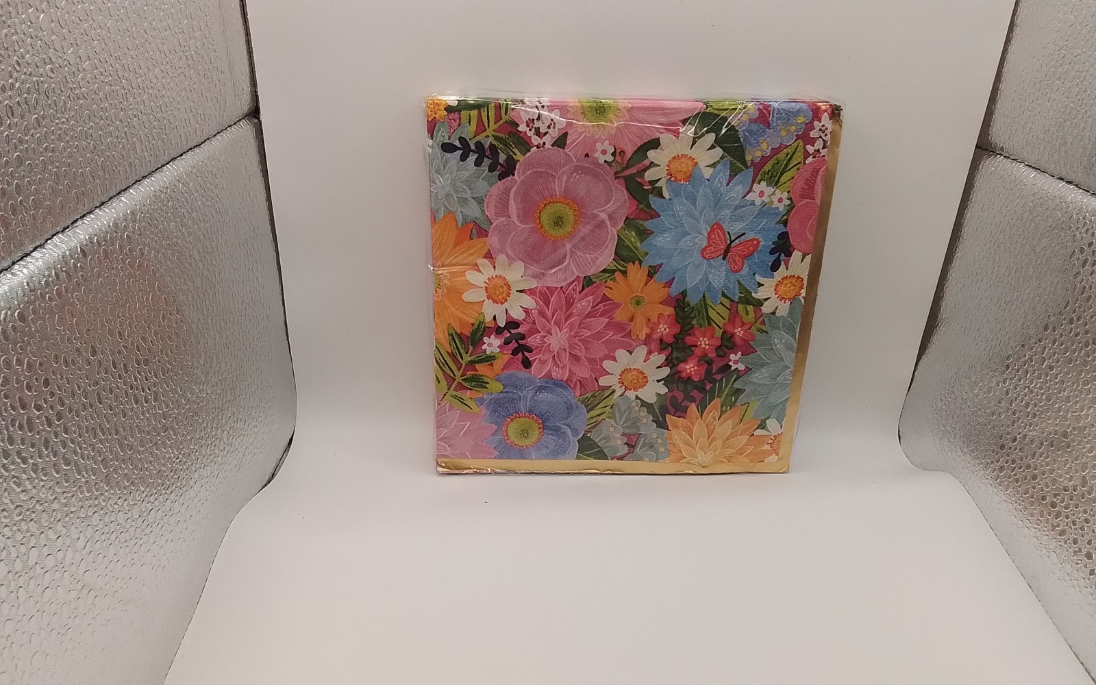 Deep Scalloped Floral All Occasion Disposable Tableware Paper Plates and Napkins