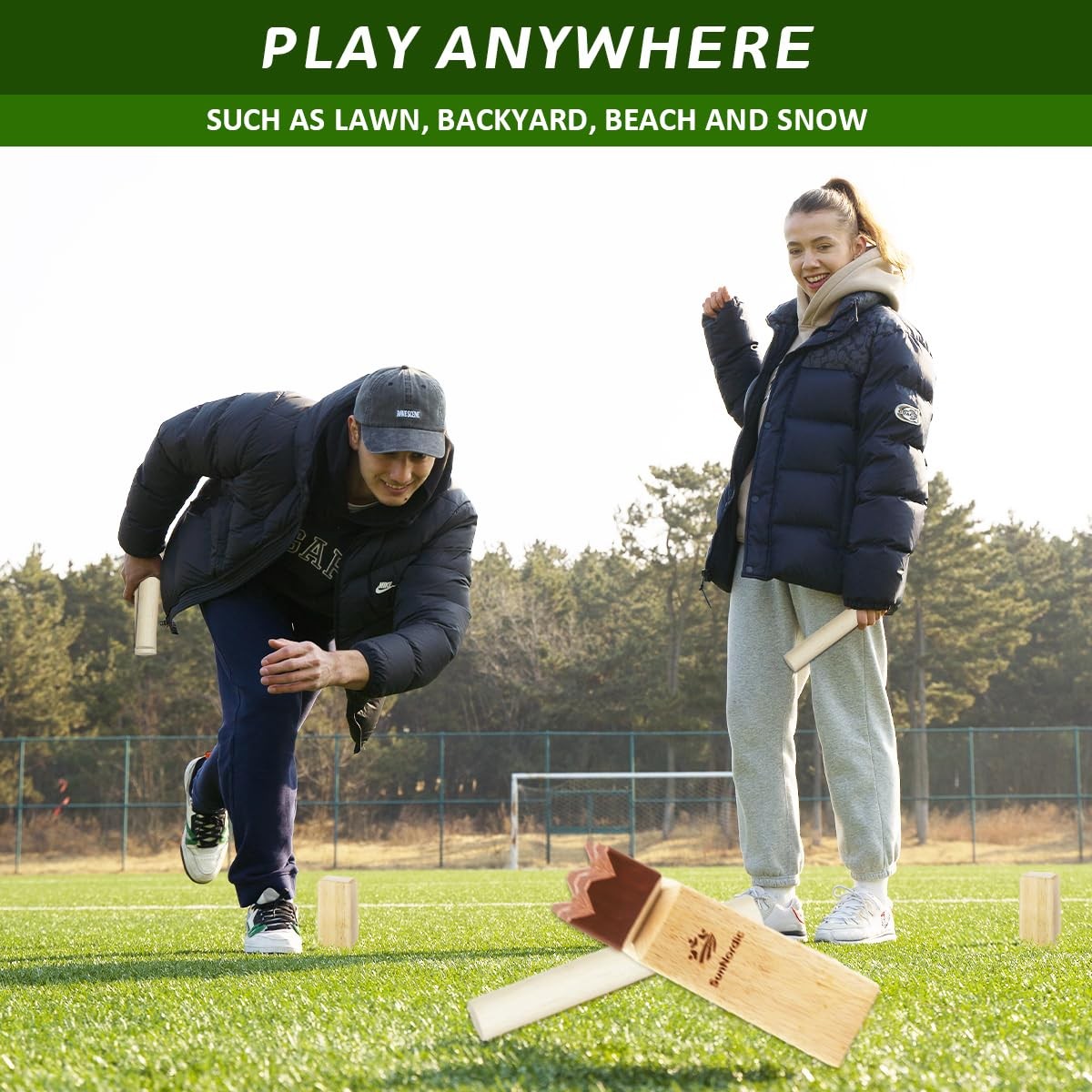 SunNordic Kubb Game Set – Outdoor Tossing Game for Kids & Adults