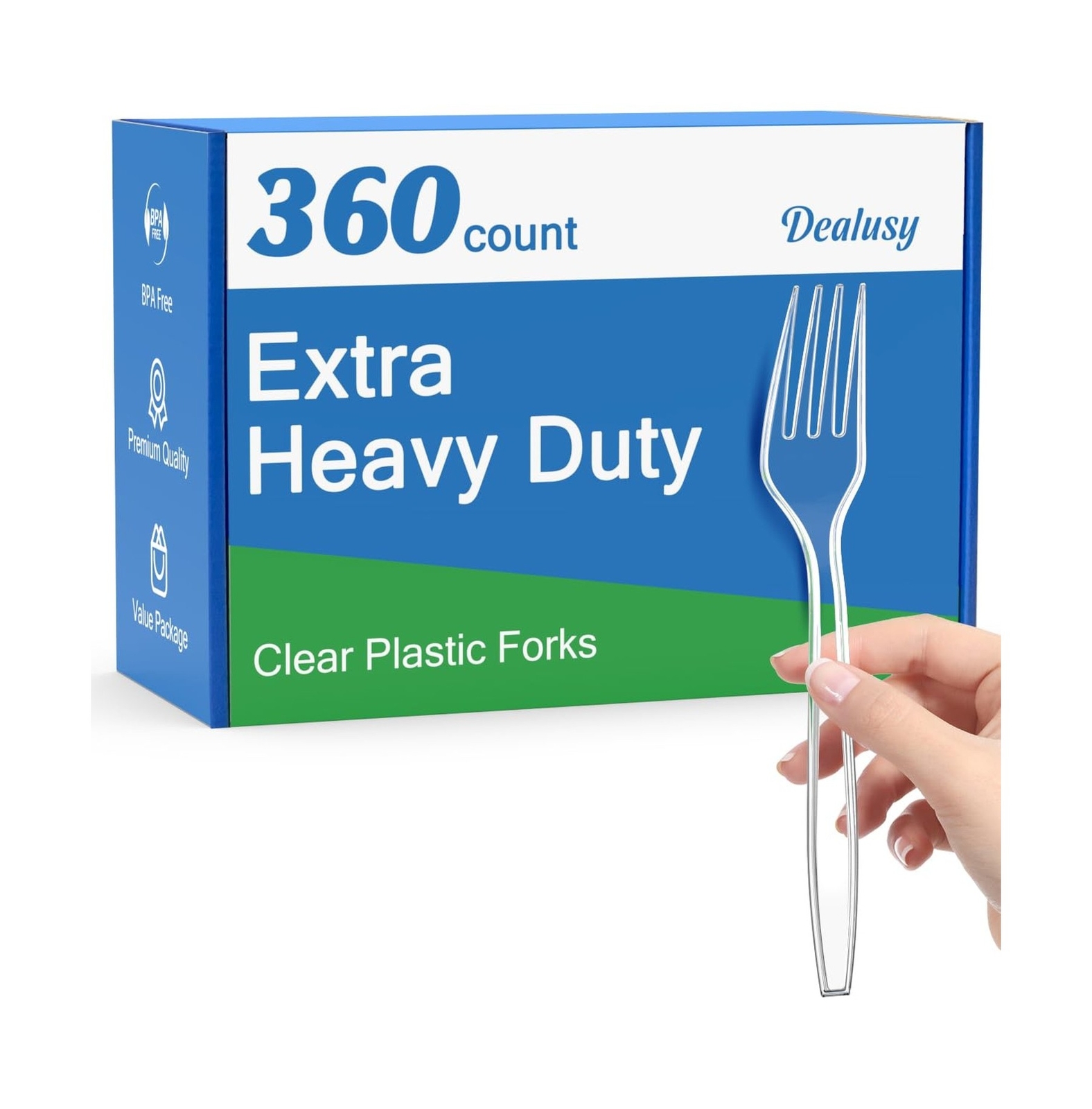 360 Count Extra Heavy Duty Clear Plastic Forks Disposable, BPA-Free, Heat Res…