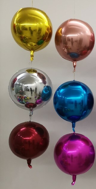 Orb Round Sphere Ball Foil Helium Balloon 4D 15in / 22in Party Event Super Shiny