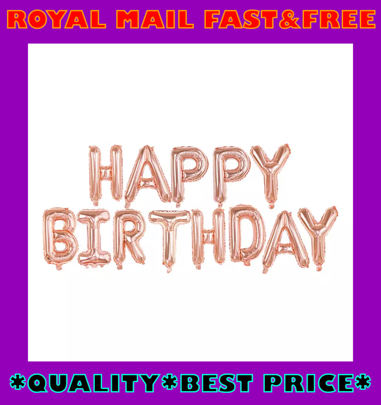 Happy Birthday Balloons Banner Bunting Letter Self Inflating Foil Balloon Party