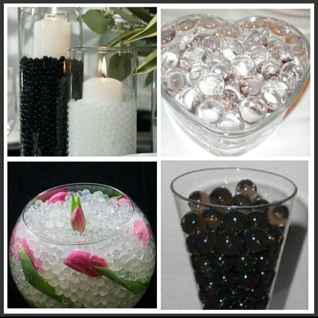 Water beads -USA water jelly beads – vase filler pearls -each pk makes 1 1/2 Qrt