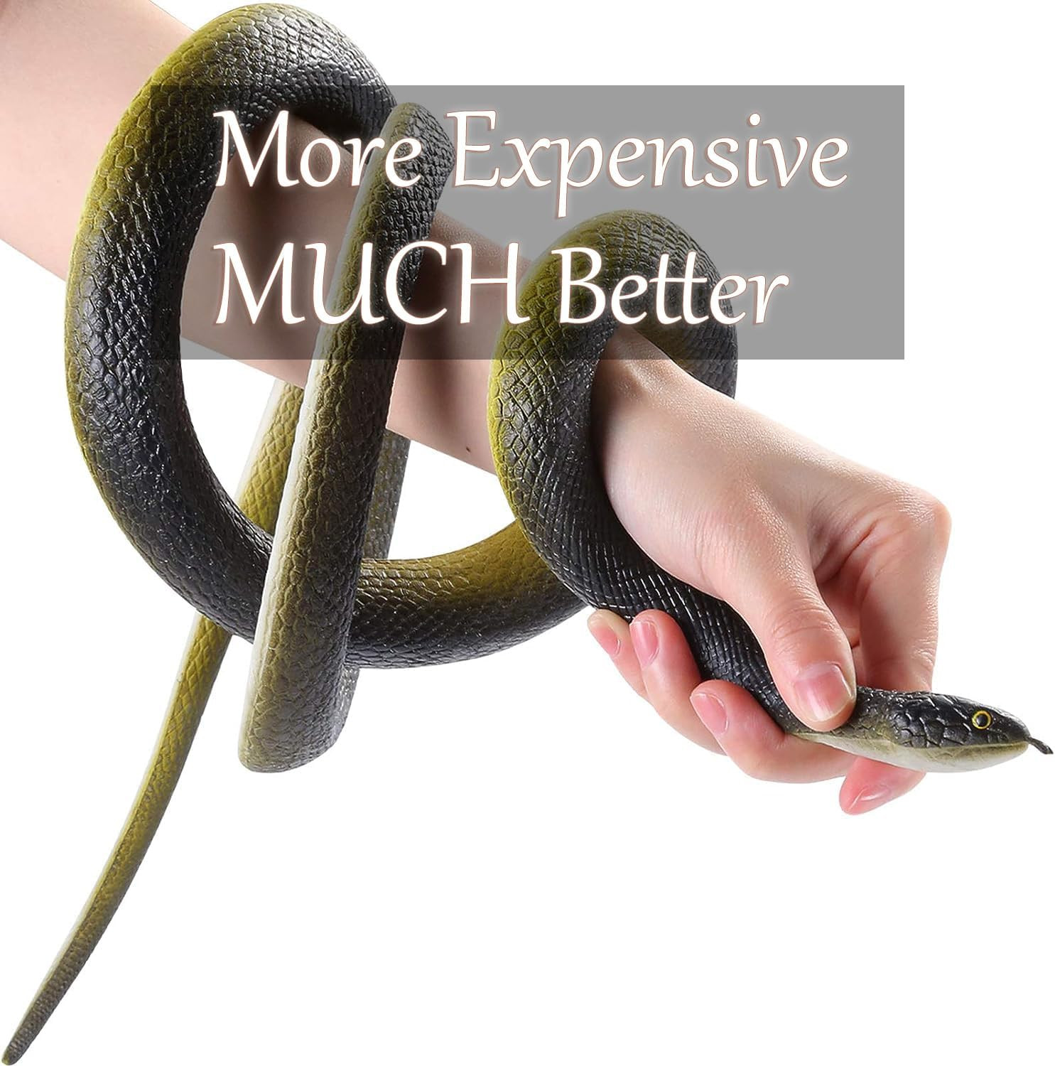 53” Large Rubber Snakes Super Realistic, Fake Snake Looks so Real