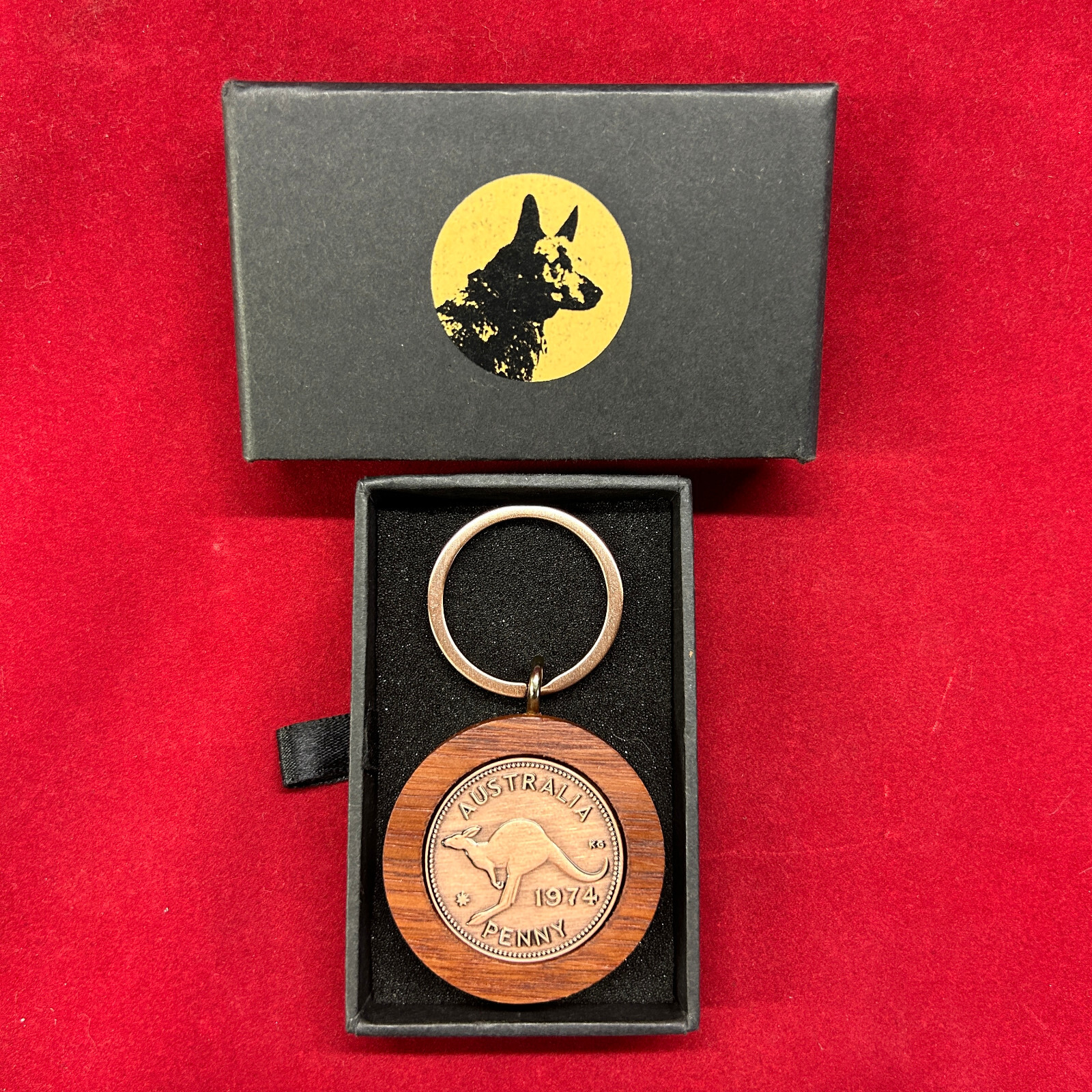 80th Birthday Gift Anniversary Present 1944 Australian Jarrah Penny Keyring