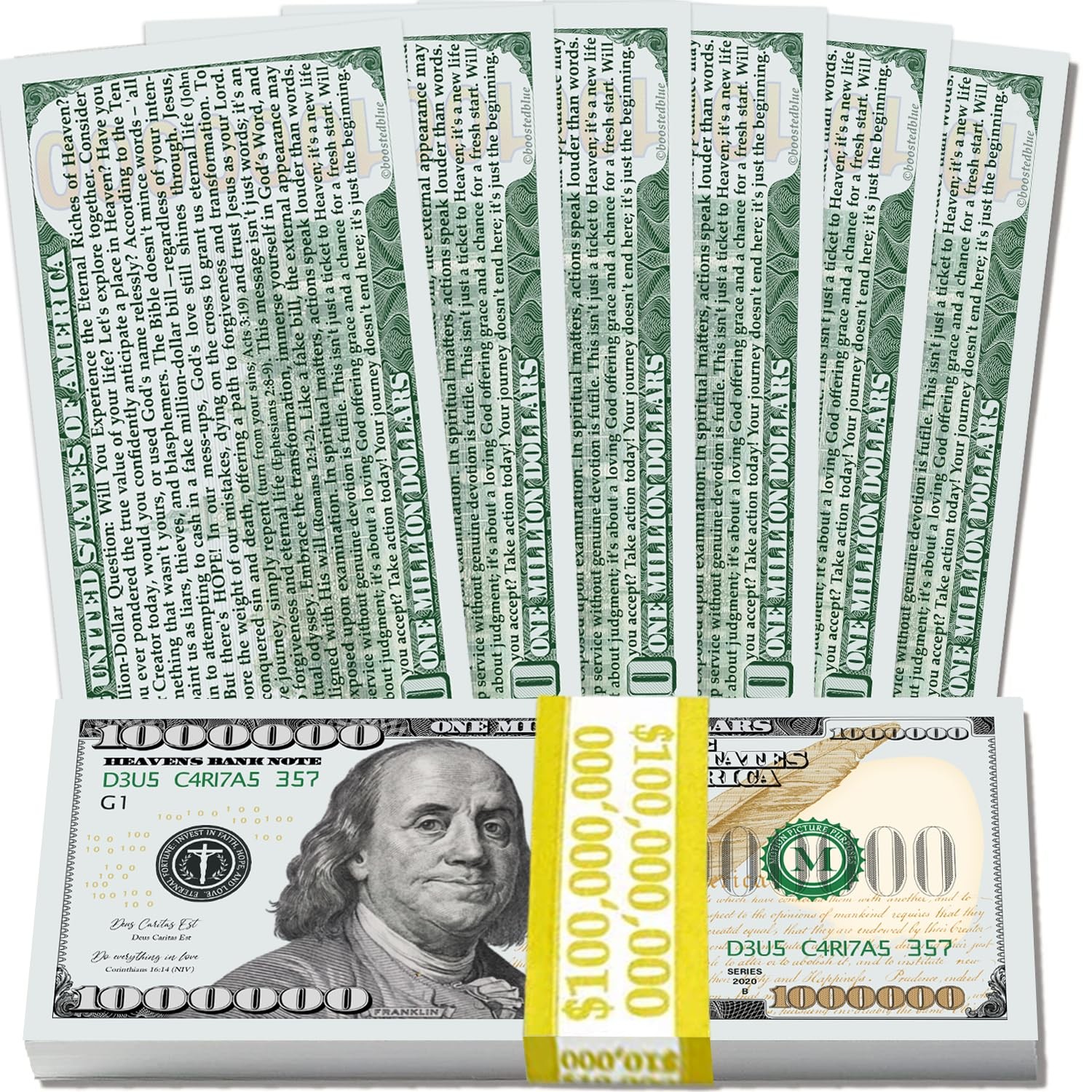 Franklin One Million Dollar Bill | Gospel Tracts | 1000000 Dollar Bill Bible