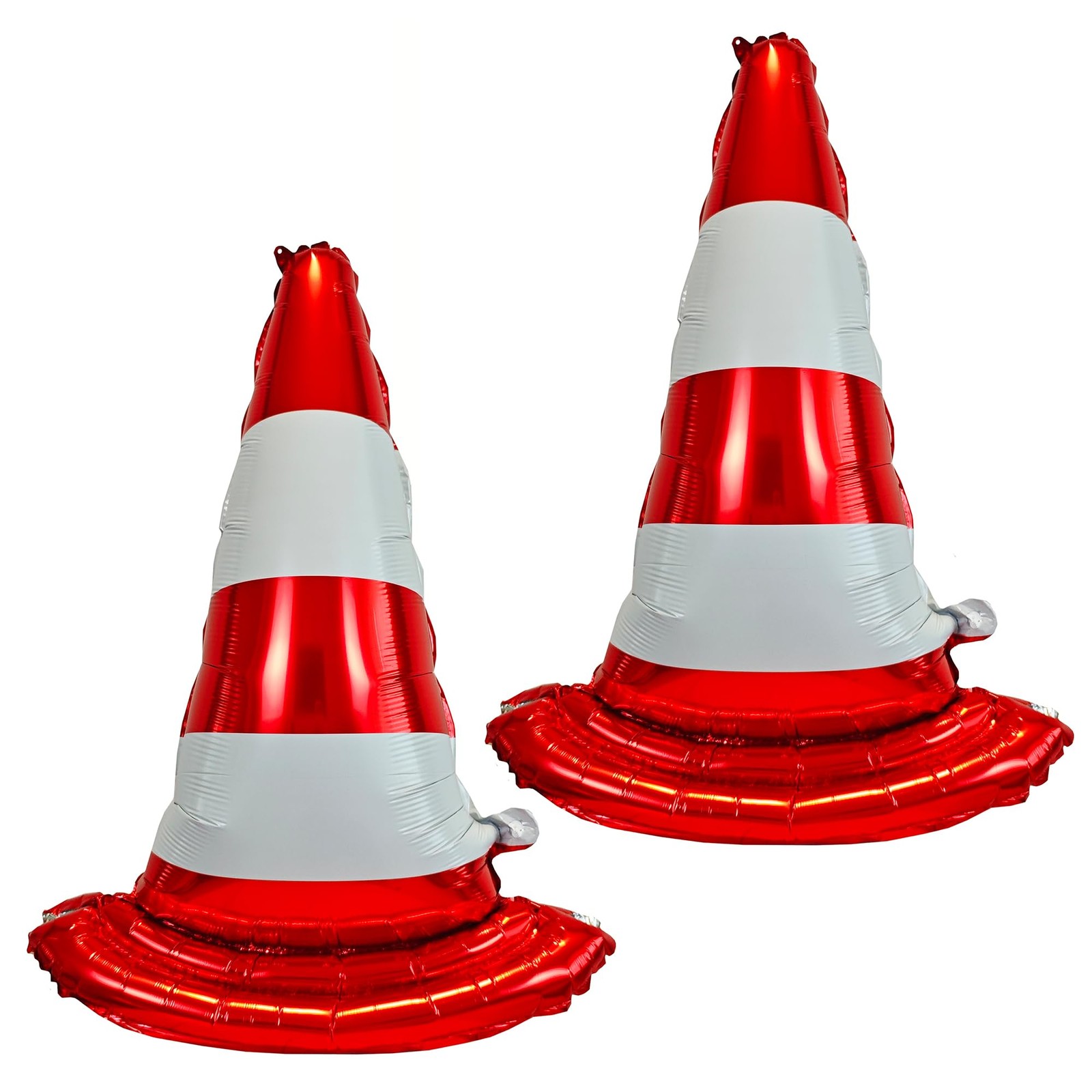 2PCS Self standing Racing Traffic Cones Foil Balloon car balloons for birthda…