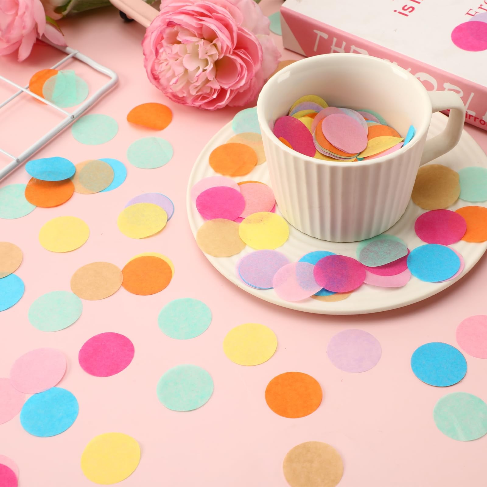 5.4oz Multicolor 1 Inch Round Tissue Paper Confetti, Round Confetti Birthday …