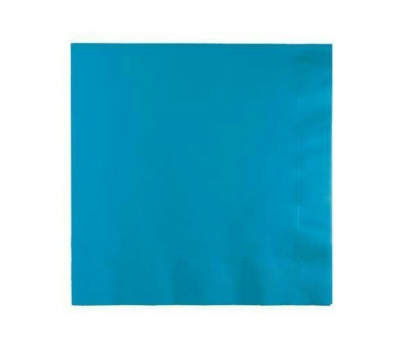 Turquoise Plain Solid Color Paper Disposable Luncheon Napkins