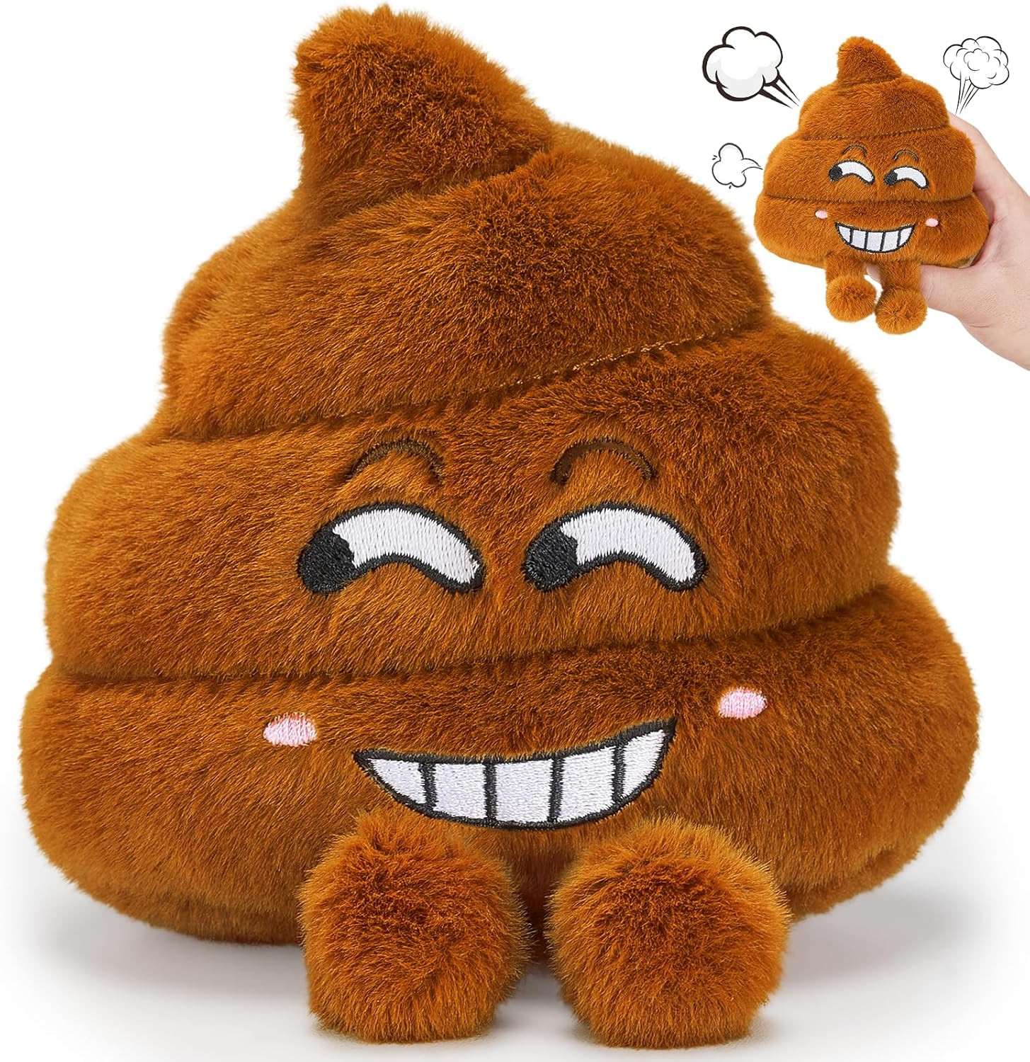 Farting Poop Plush Toy – Funny Poop Toy with 20 Hilarious Fart Sounds, Soft