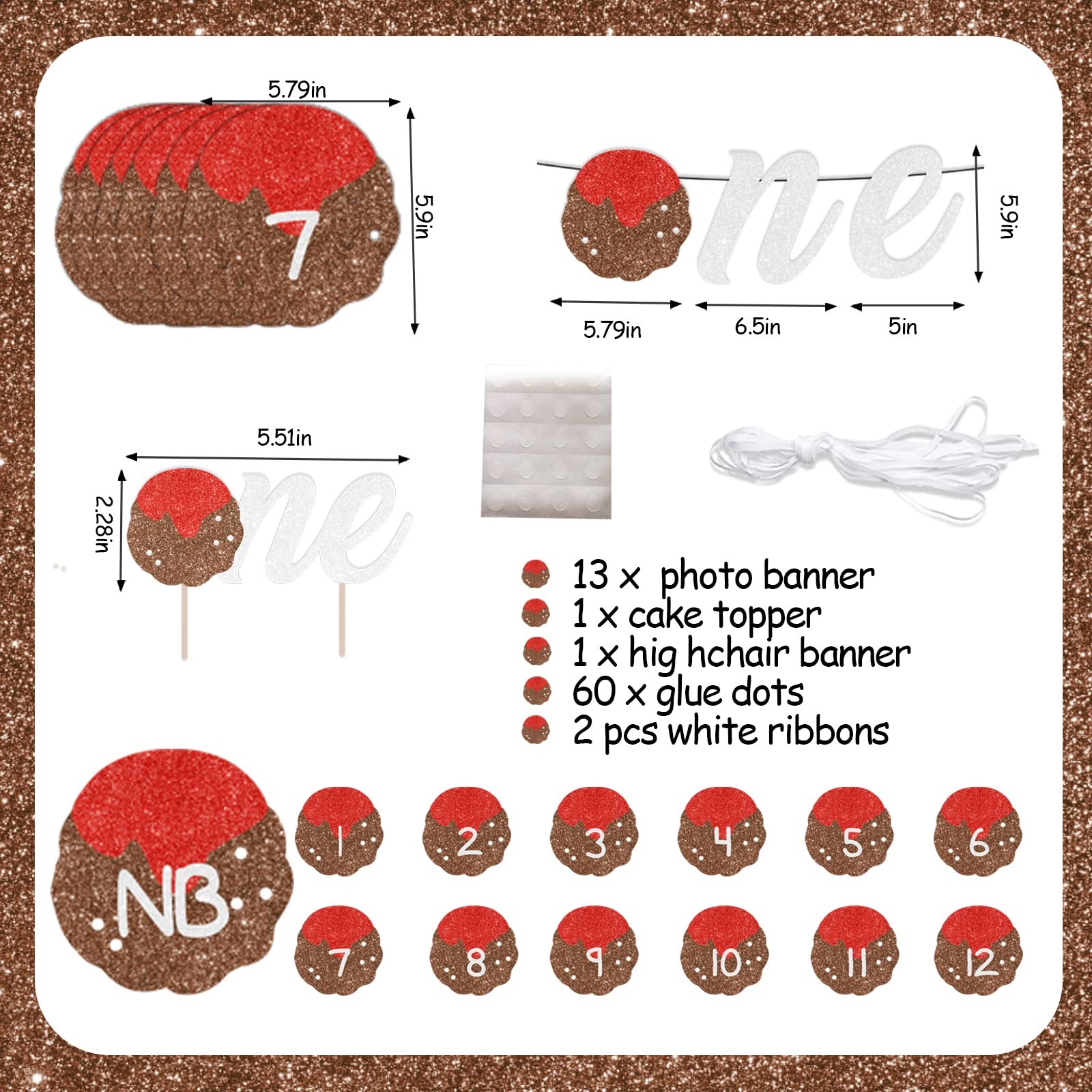 kreat4joy Meatball 1st Birthday Decorations, Month Photo Banner Meatball Firs…